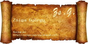 Zsiga György névjegykártya